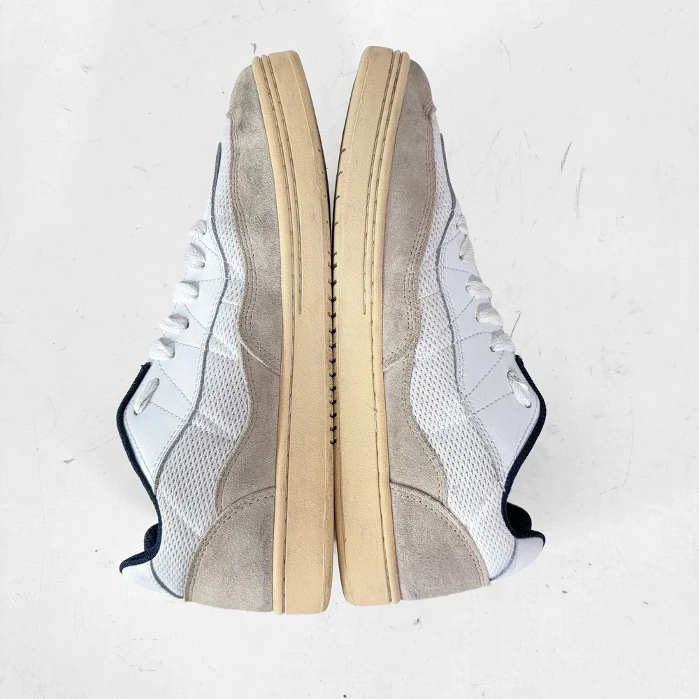 Etnies‎ Snake Skate Shoes White Grey Suede Mesh Low Top Sneakers M 8.5 W 10
